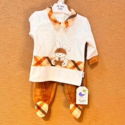 بيجامة menna baby قطعتين قطن حراري